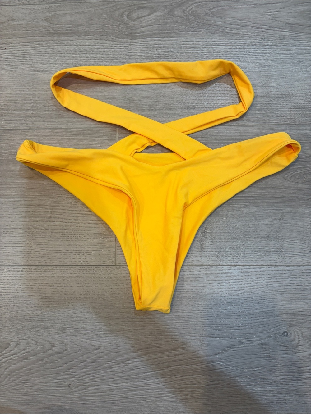 Women's Yellow Crisscross Bikini Bottom